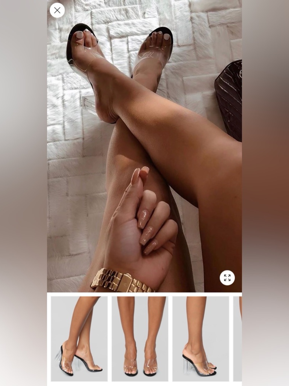 Fashion Nova Black and Clear Heels